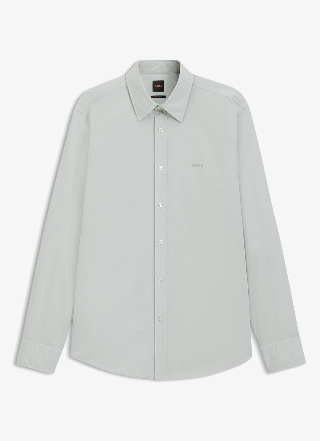 BOSS Regular-fit overhemd van katoenen popeline - voorkant silver-043 / grijs