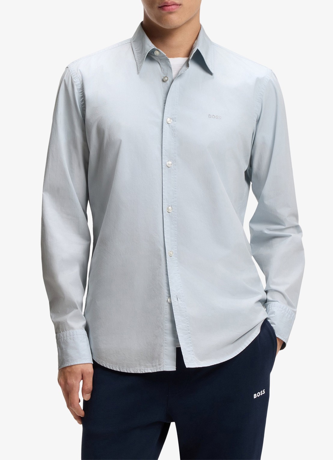 BOSS Regular-fit overhemd van katoenen popeline - detail 3 light/pastel grey-053 / grijs