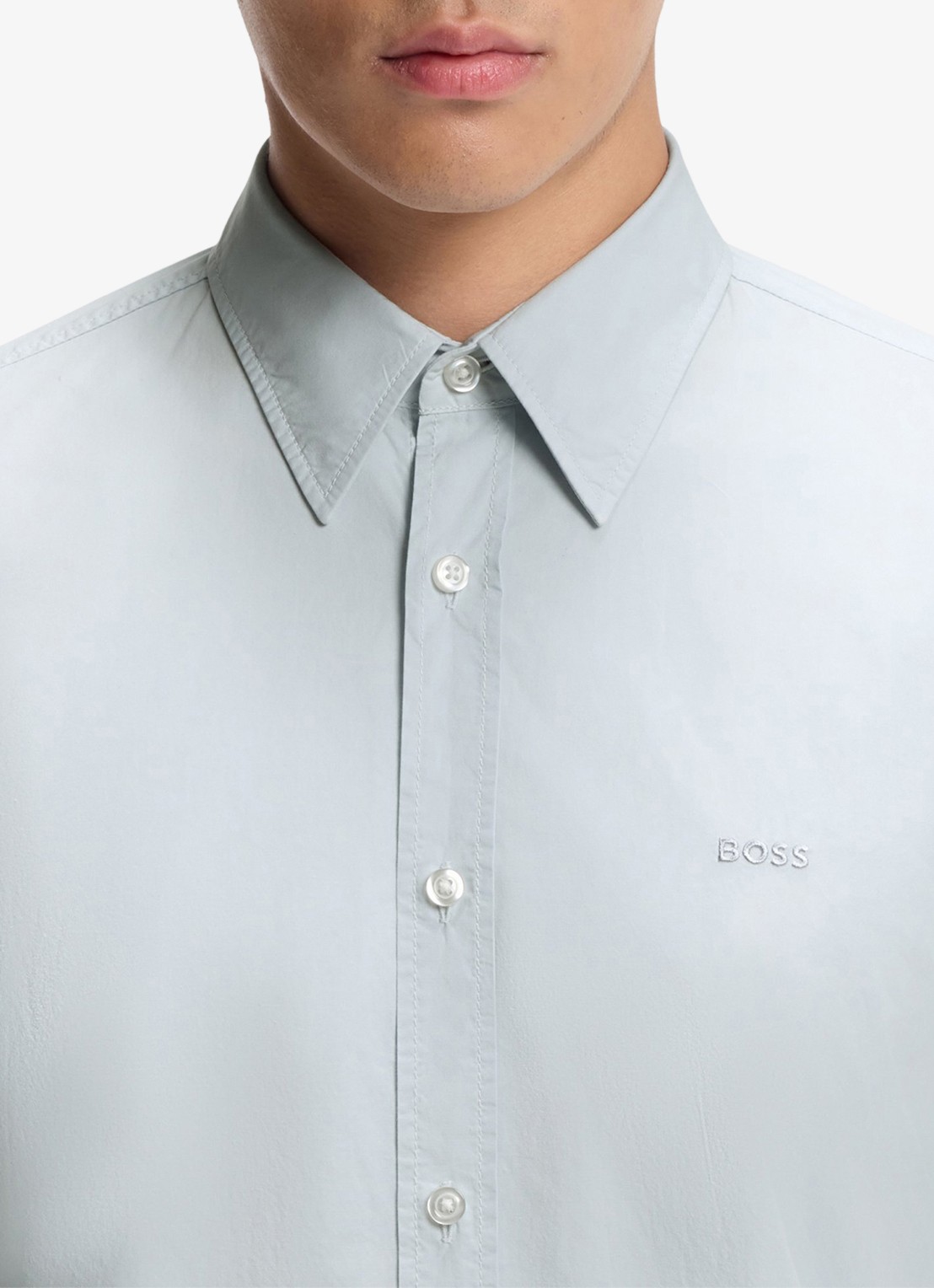 BOSS Regular-fit overhemd van katoenen popeline - detail 4 light/pastel grey-053 / grijs