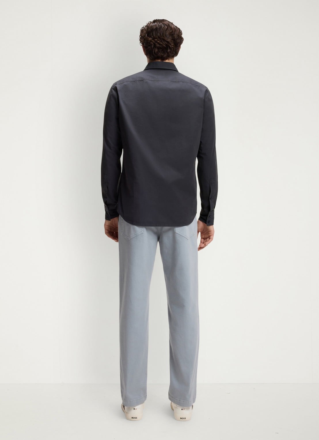 BOSS Regular-fit overhemd van katoenen popeline - achterkant 6 dark blue-406 / blauw