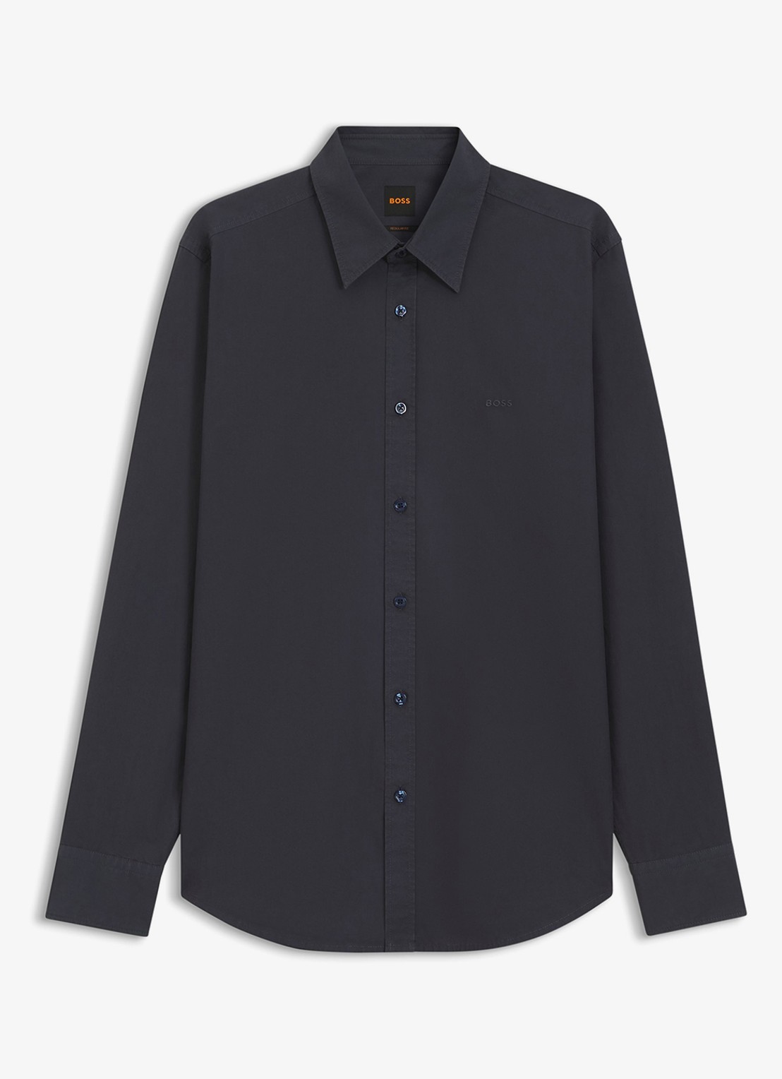 BOSS Regular-fit overhemd van katoenen popeline - voorkant 5 dark blue-406 / blauw