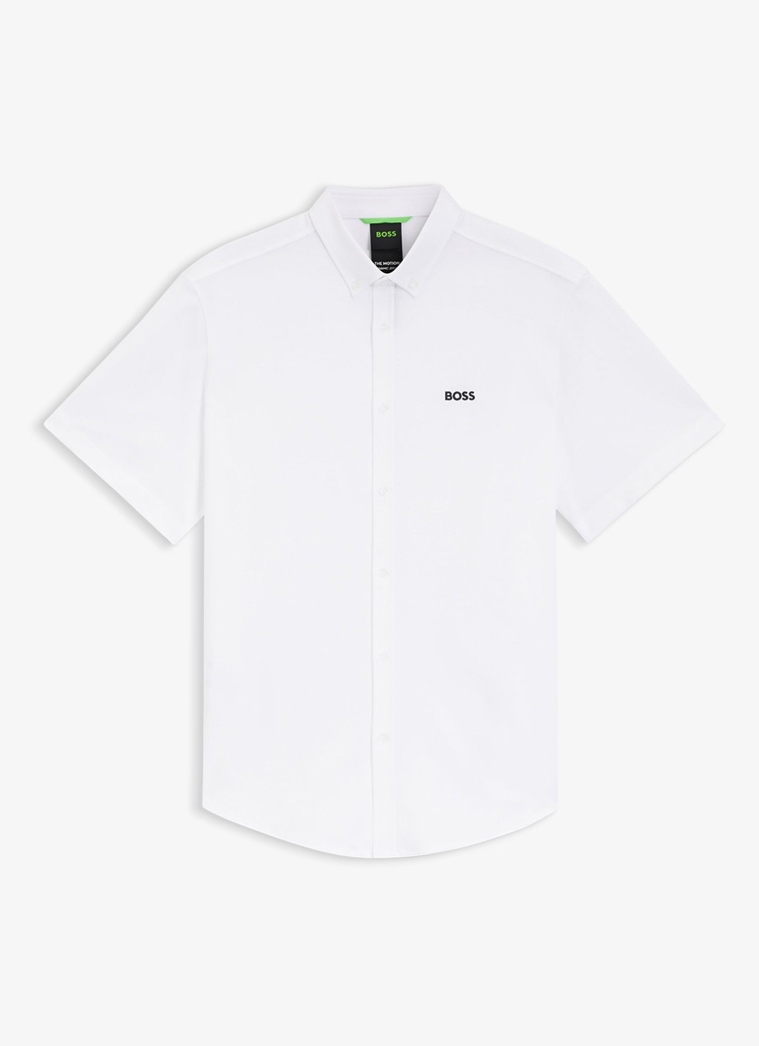 BOSS Regular-fit overhemd van kreukbestendige katoenen jersey - voorkant white-100 / wit