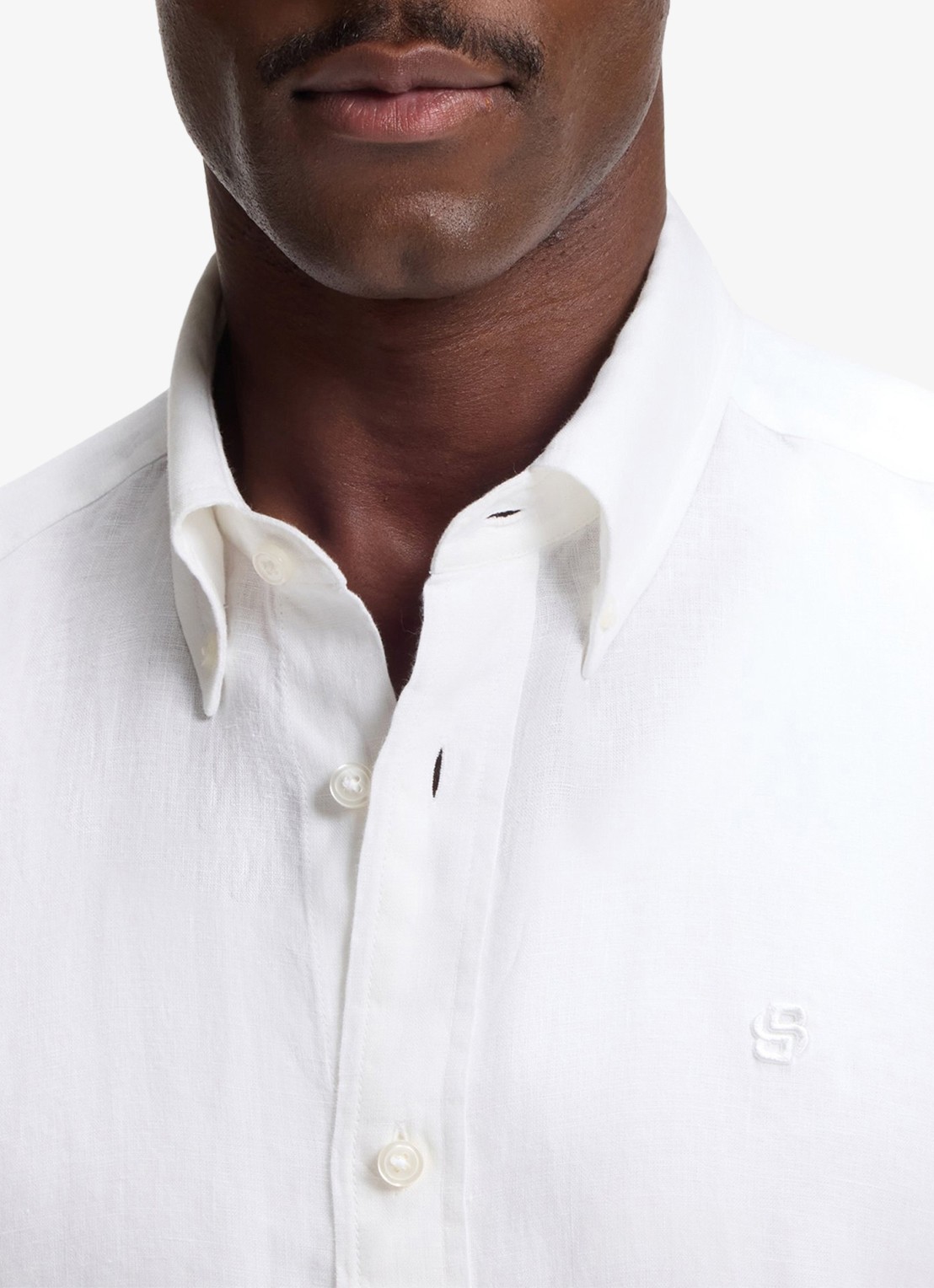 BOSS Regular fit overhemd van linnen - detail 5 wit