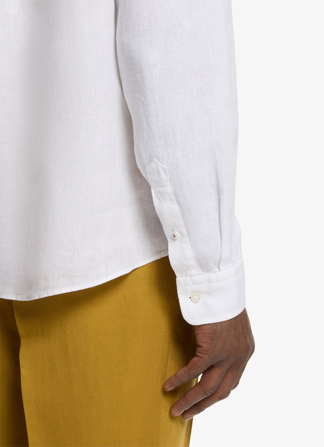 BOSS Regular fit overhemd van linnen - detail 6 wit