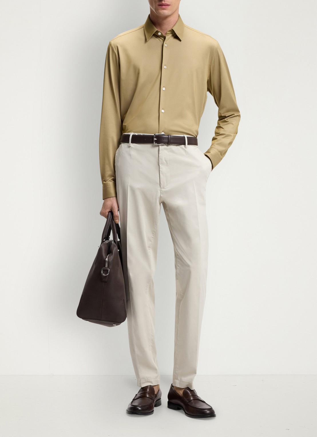 BOSS Regular fit overhemd - voorkant 2 beige