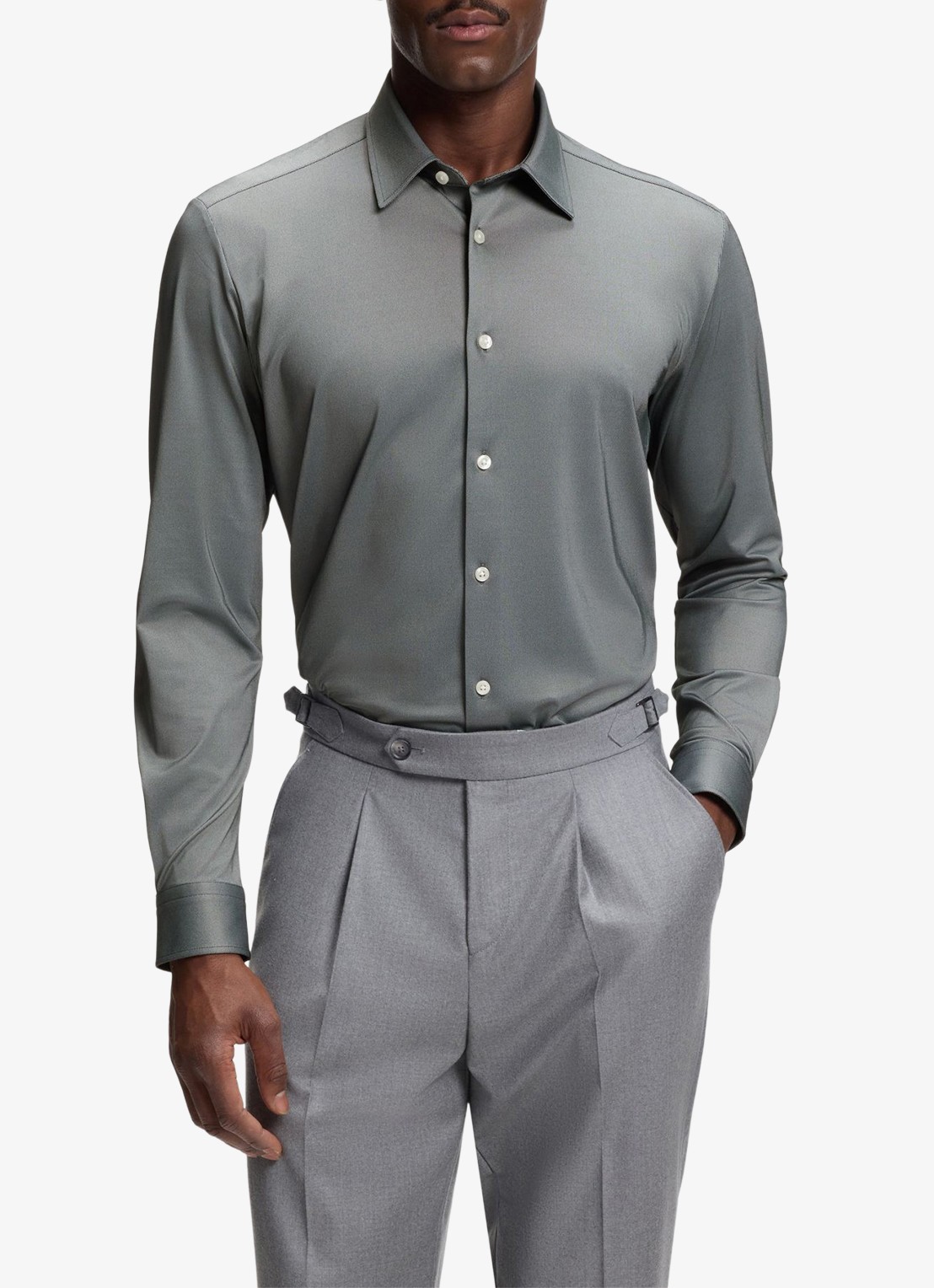 BOSS Regular fit overhemd - detail 4 grijs