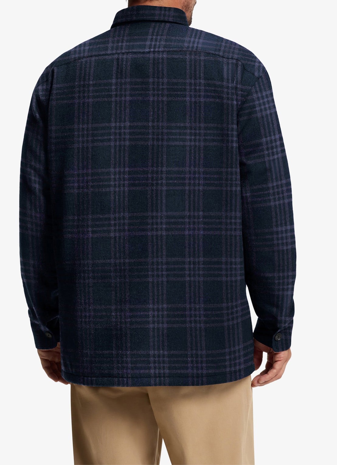 BOSS Regular fit overshirt met ruit dessin - achterkant 6 blauw