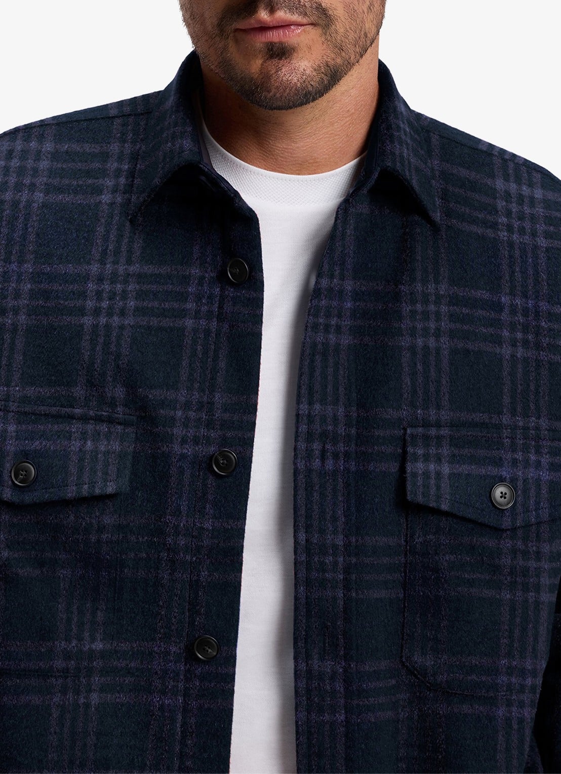 BOSS Regular fit overshirt met ruit dessin - detail 4 blauw