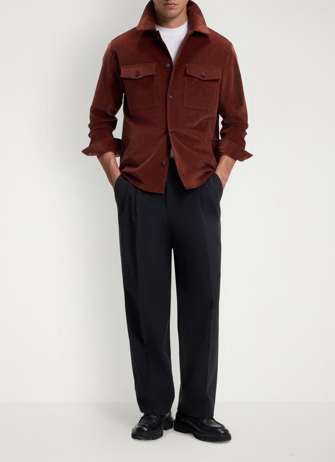 BOSS Regular fit pantalon met paspelzakken - voorkant 6 blauw