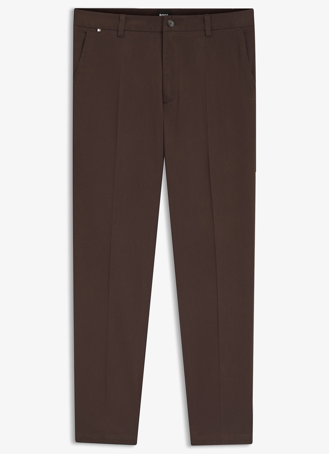 BOSS Regular fit pantalon met steekzakken - voorkant 8 dark brown-209 / bruin