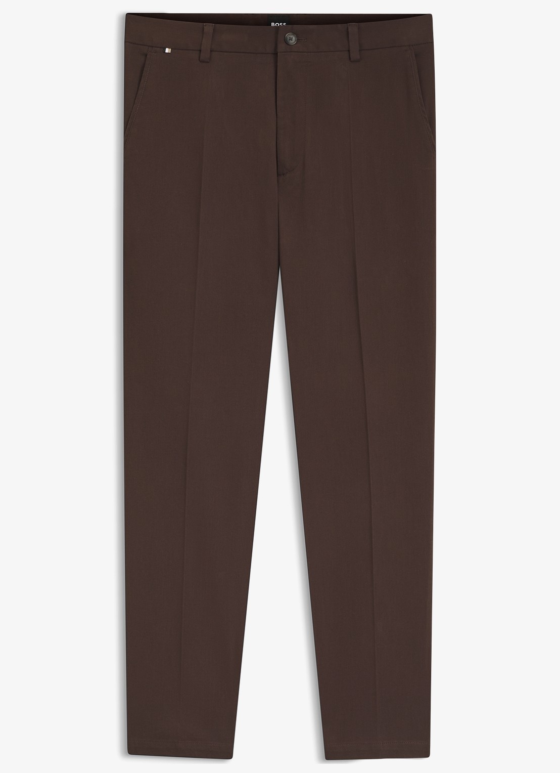 BOSS Regular fit pantalon met steekzakken - voorkant 9 dark brown-209 / bruin