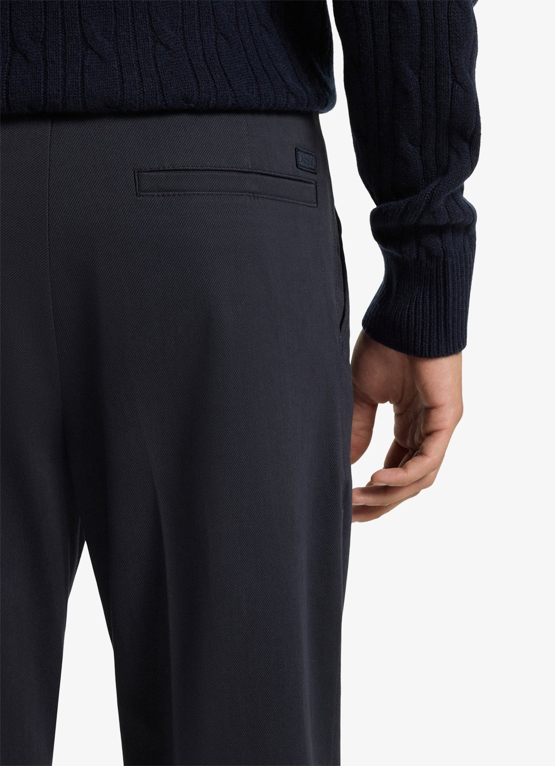 BOSS Regular fit pantalon met steekzakken - detail 6 donkerblauw