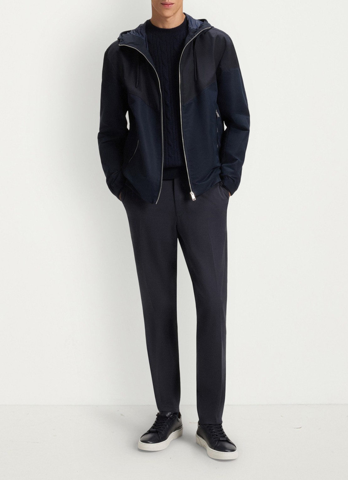BOSS Regular fit pantalon met steekzakken - voorkant 2 donkerblauw
