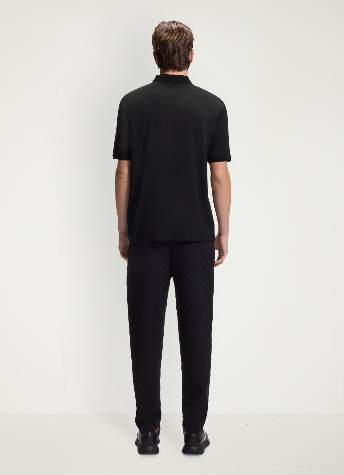 BOSS Regular fit polo met 3D logoprint - achterkant 3 zwart