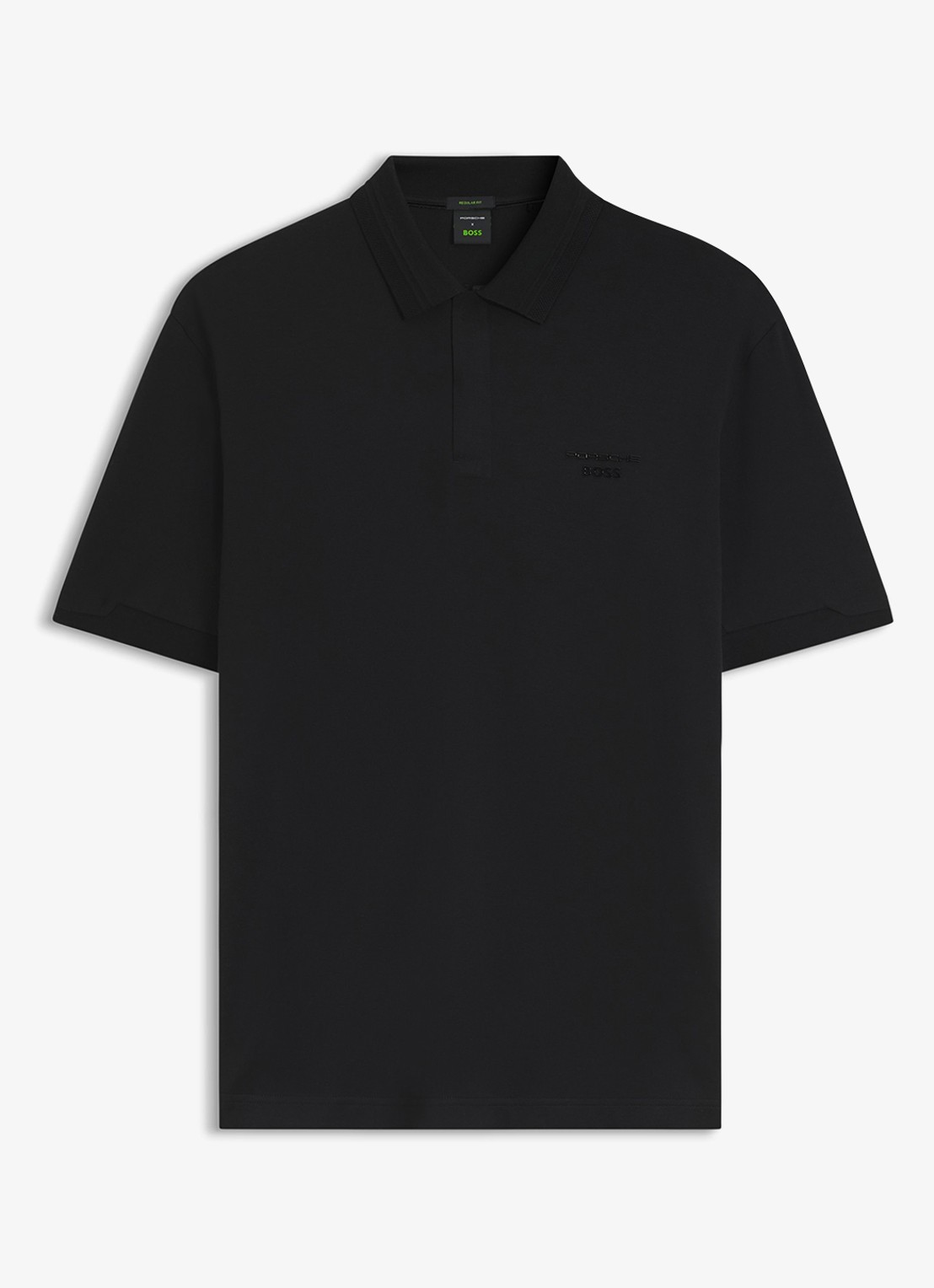 BOSS Regular fit polo met 3D logoprint - voorkant 4 zwart