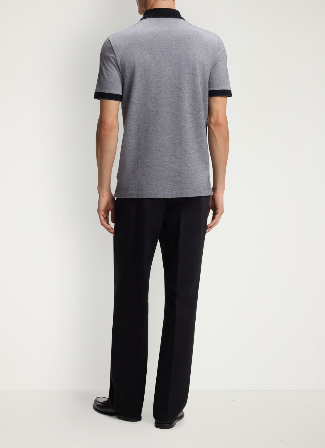 BOSS Regular fit polo met gestreept detail - achterkant 3 zwart