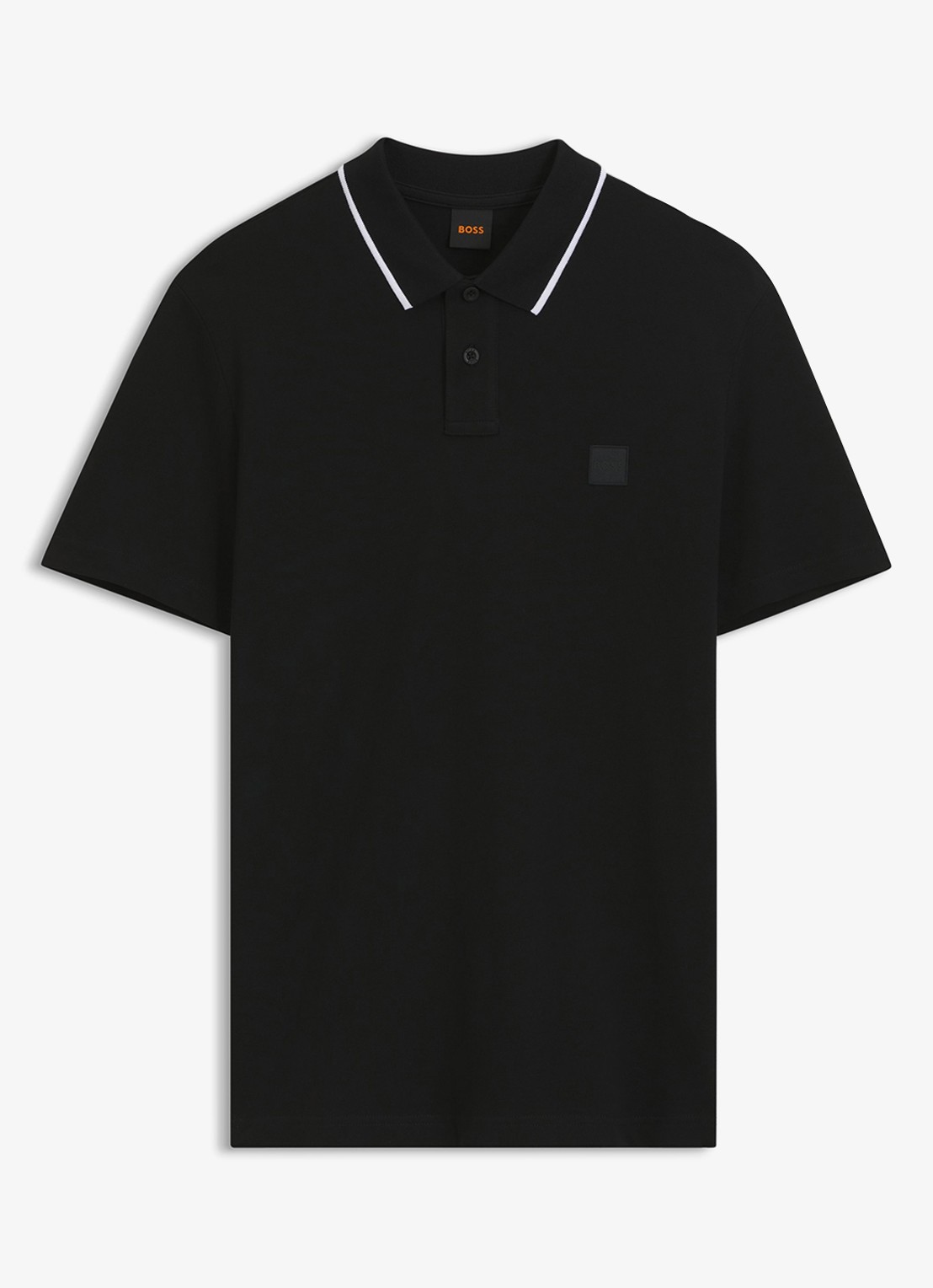 BOSS Regular fit polo met getipte boorden - voorkant 4 zwart