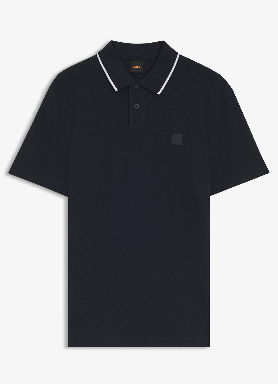 BOSS Regular fit polo met getipte boorden - voorkant 2 blauw
