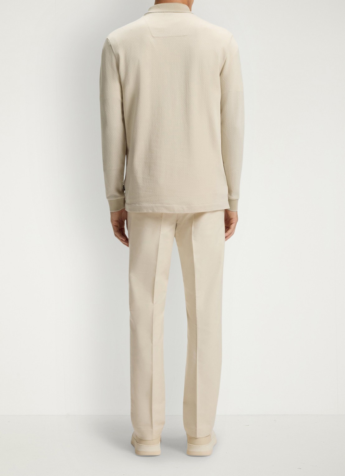 BOSS Regular fit polo met halve rits - achterkant 5 beige
