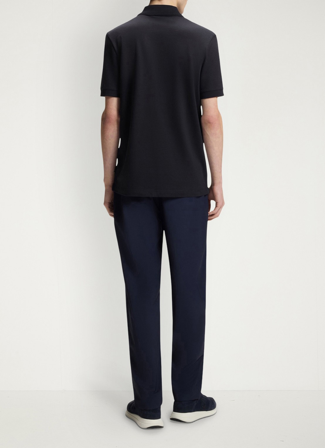 BOSS Regular fit polo met halve rits - achterkant 3 donkerblauw