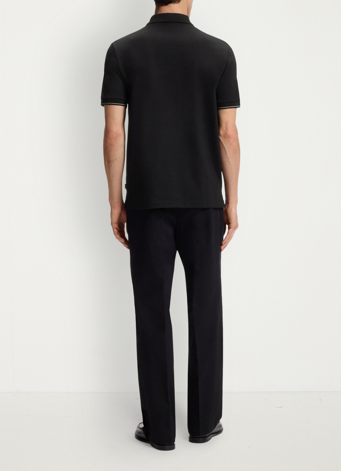 BOSS Regular fit polo met halve rits - achterkant zwart