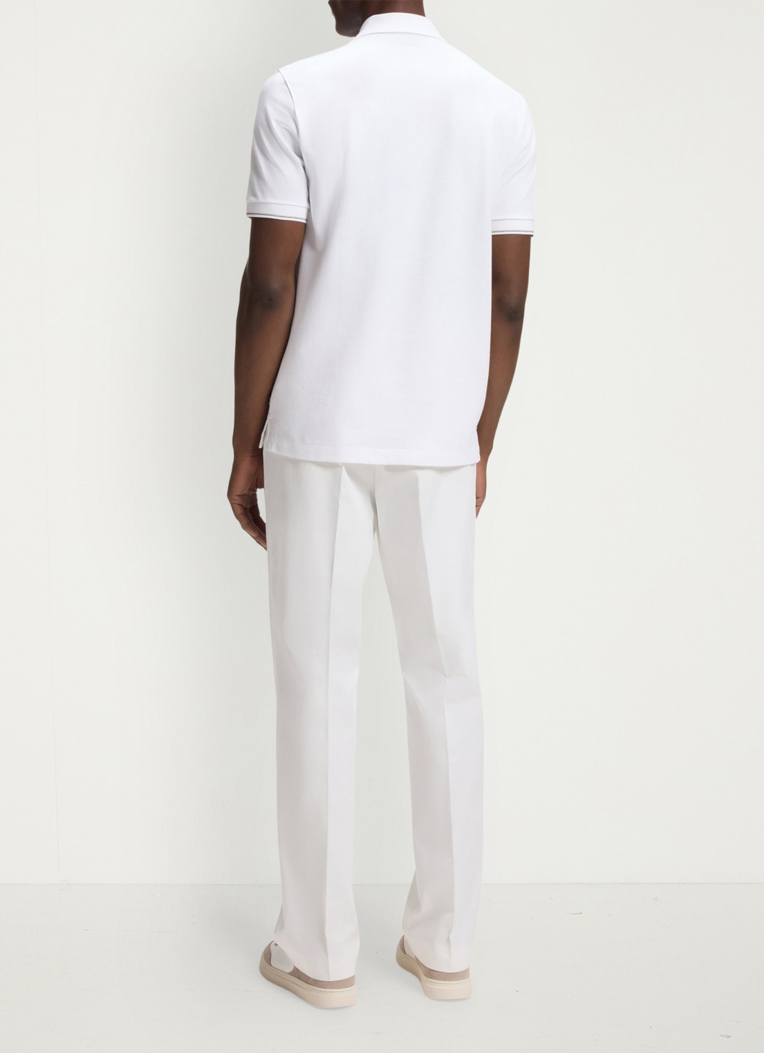 BOSS Regular fit polo met halve rits - achterkant wit
