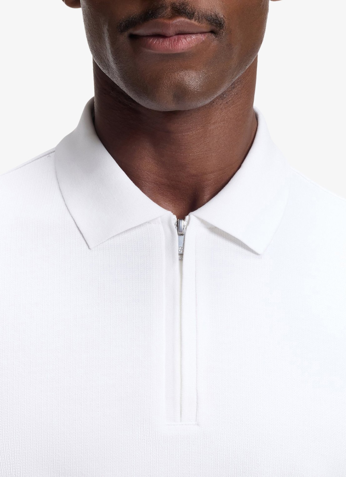 BOSS Regular fit polo met halve rits - detail 5 wit