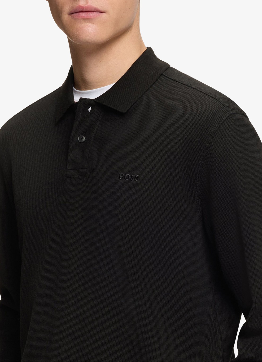 BOSS Regular fit polo met logo - detail 5 zwart