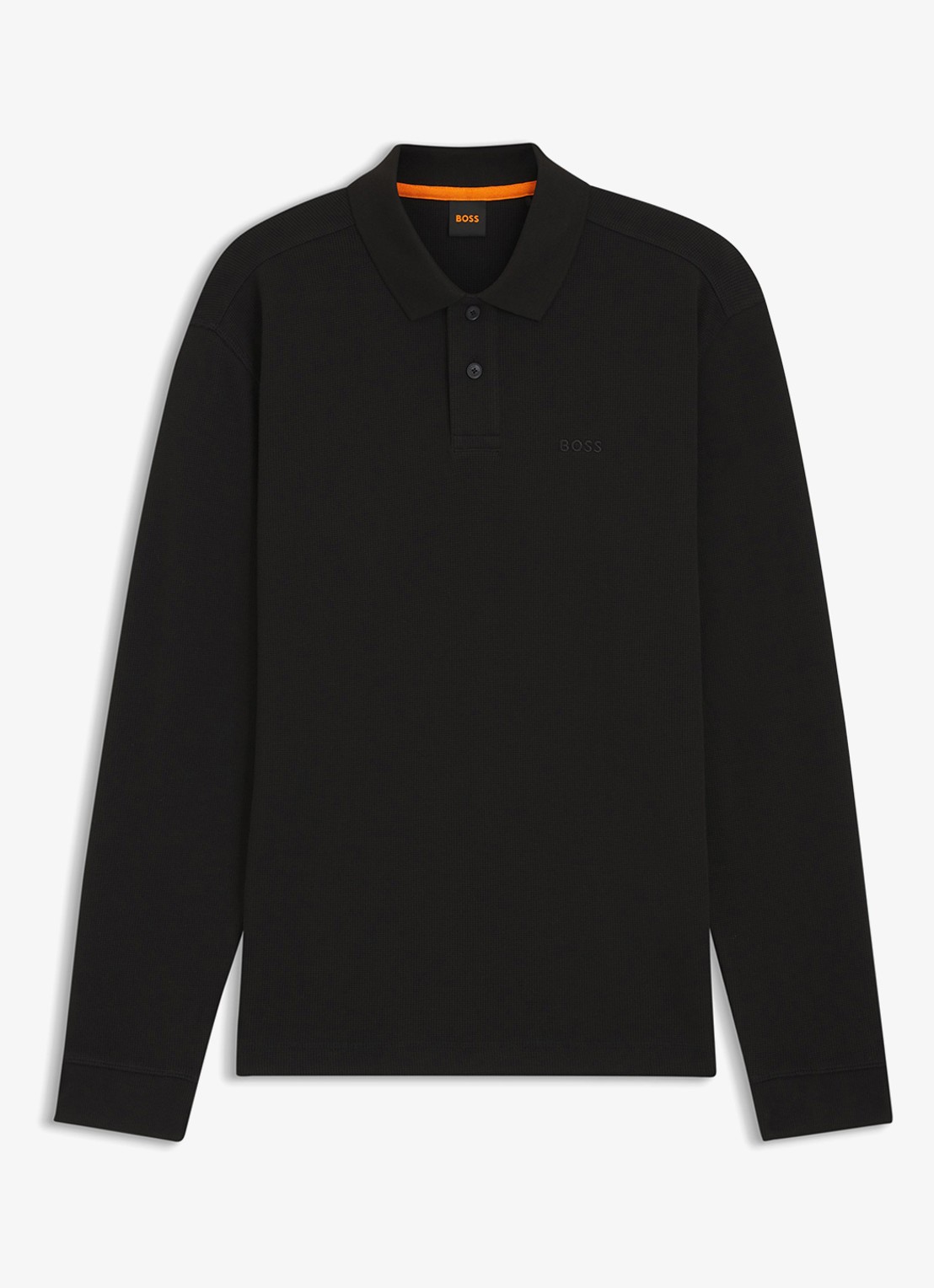 BOSS Regular fit polo met logo - voorkant zwart
