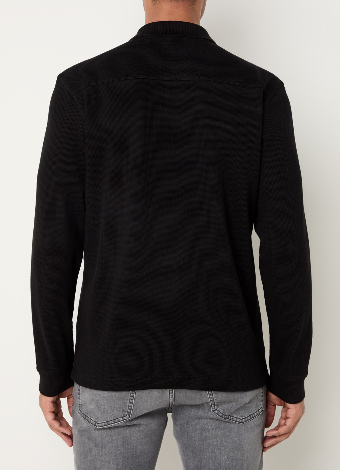 BOSS Regular fit polo met logo - achterkant 8 zwart