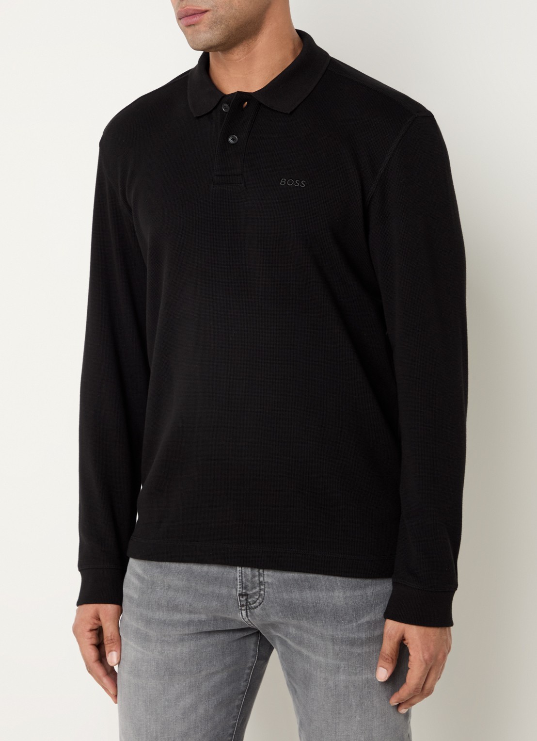 BOSS Regular fit polo met logo - detail 6 zwart
