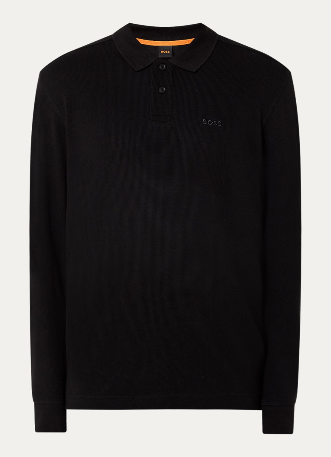 BOSS Regular fit polo met logo - voorkant 3 zwart