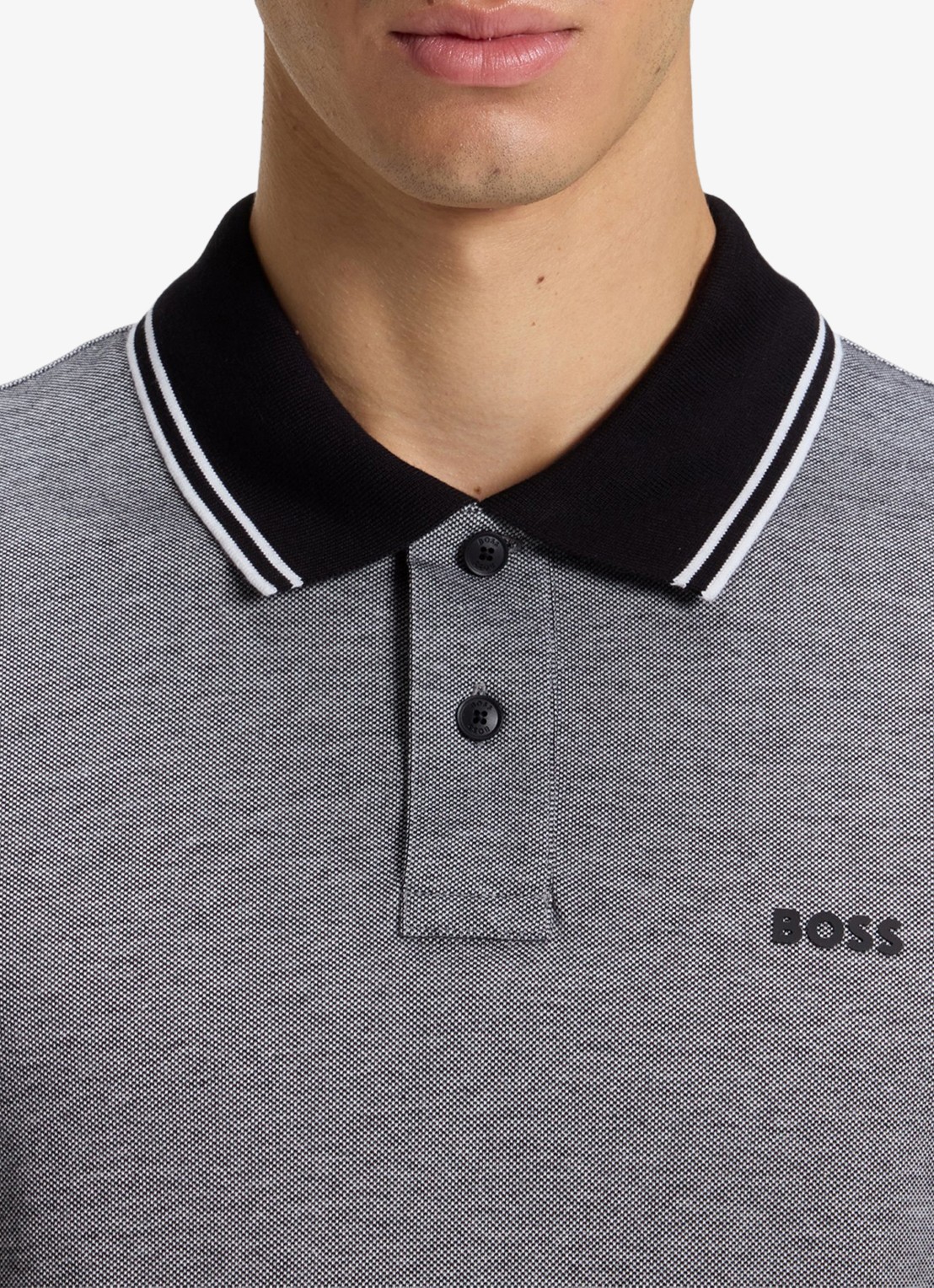 BOSS Regular fit polo met logo - detail 2 zwart