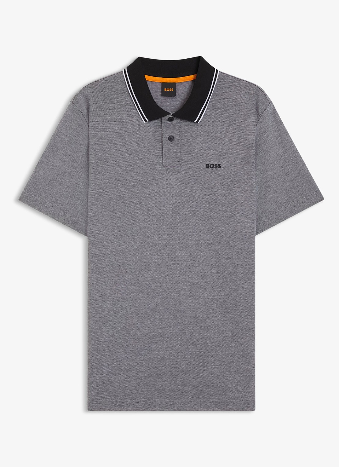 BOSS Regular fit polo met logo - voorkant 7 zwart
