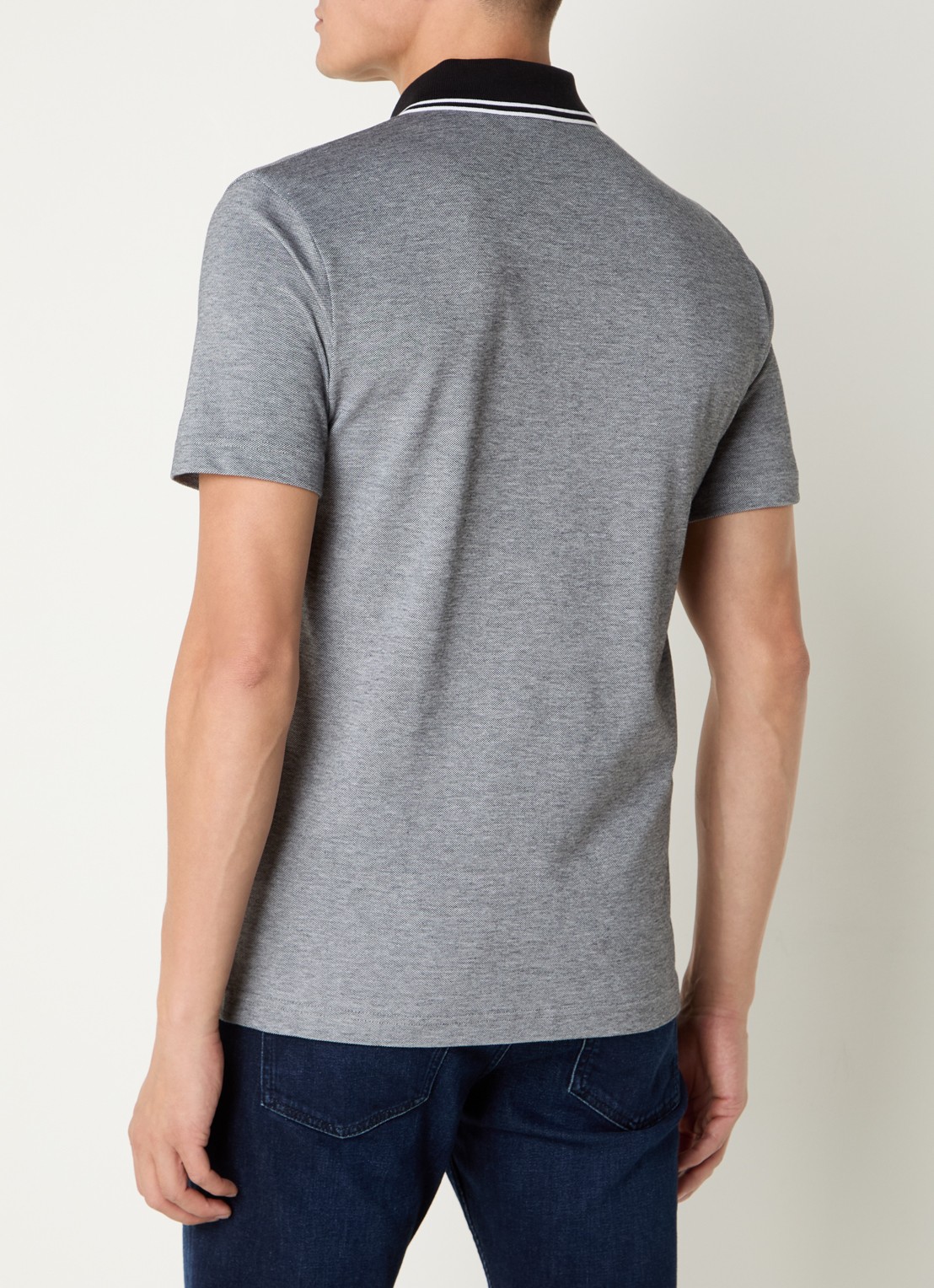 BOSS Regular fit polo met logo - achterkant 6 zwart