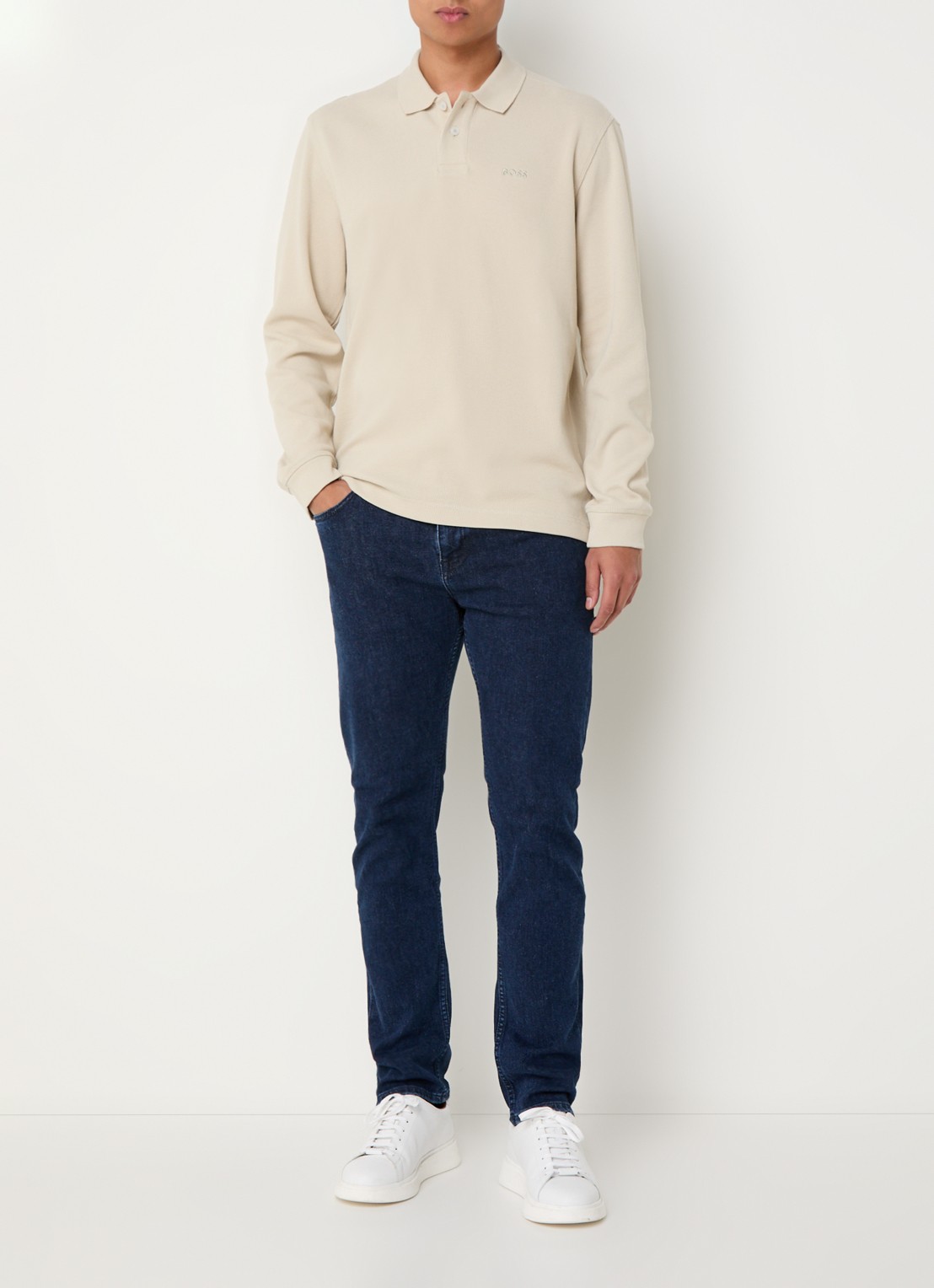 BOSS Regular fit polo met logo - voorkant 4 beige