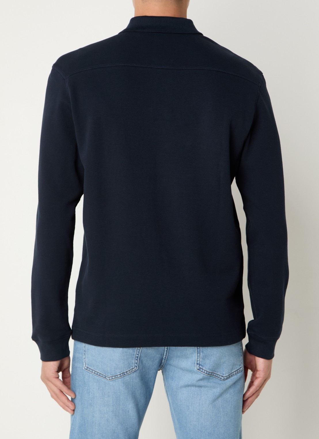 BOSS Regular fit polo met logo - achterkant 4 donkerblauw