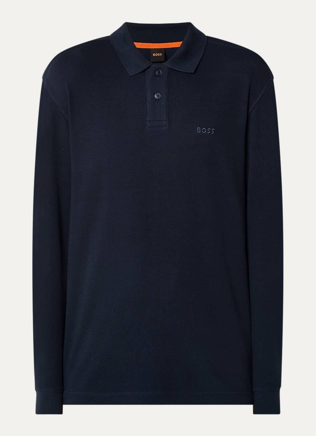 BOSS Regular fit polo met logo - voorkant donkerblauw