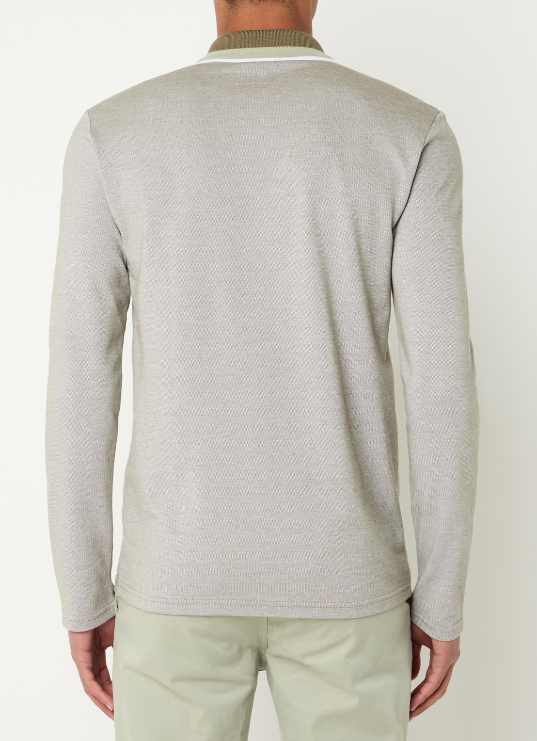 BOSS Regular fit polo met logo - achterkant 4 olijfgroen