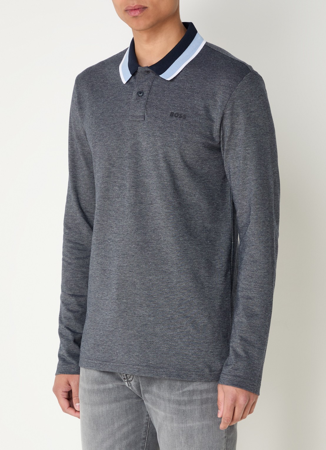 BOSS Regular fit polo met logo - detail indigo