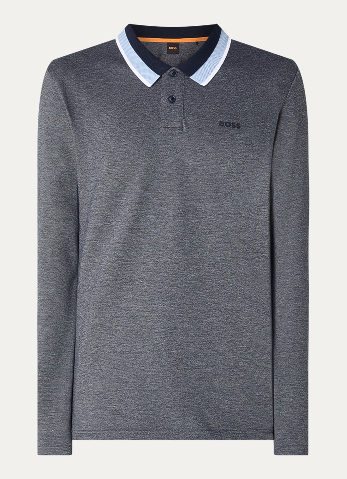 BOSS Regular fit polo met logo - voorkant 2 indigo