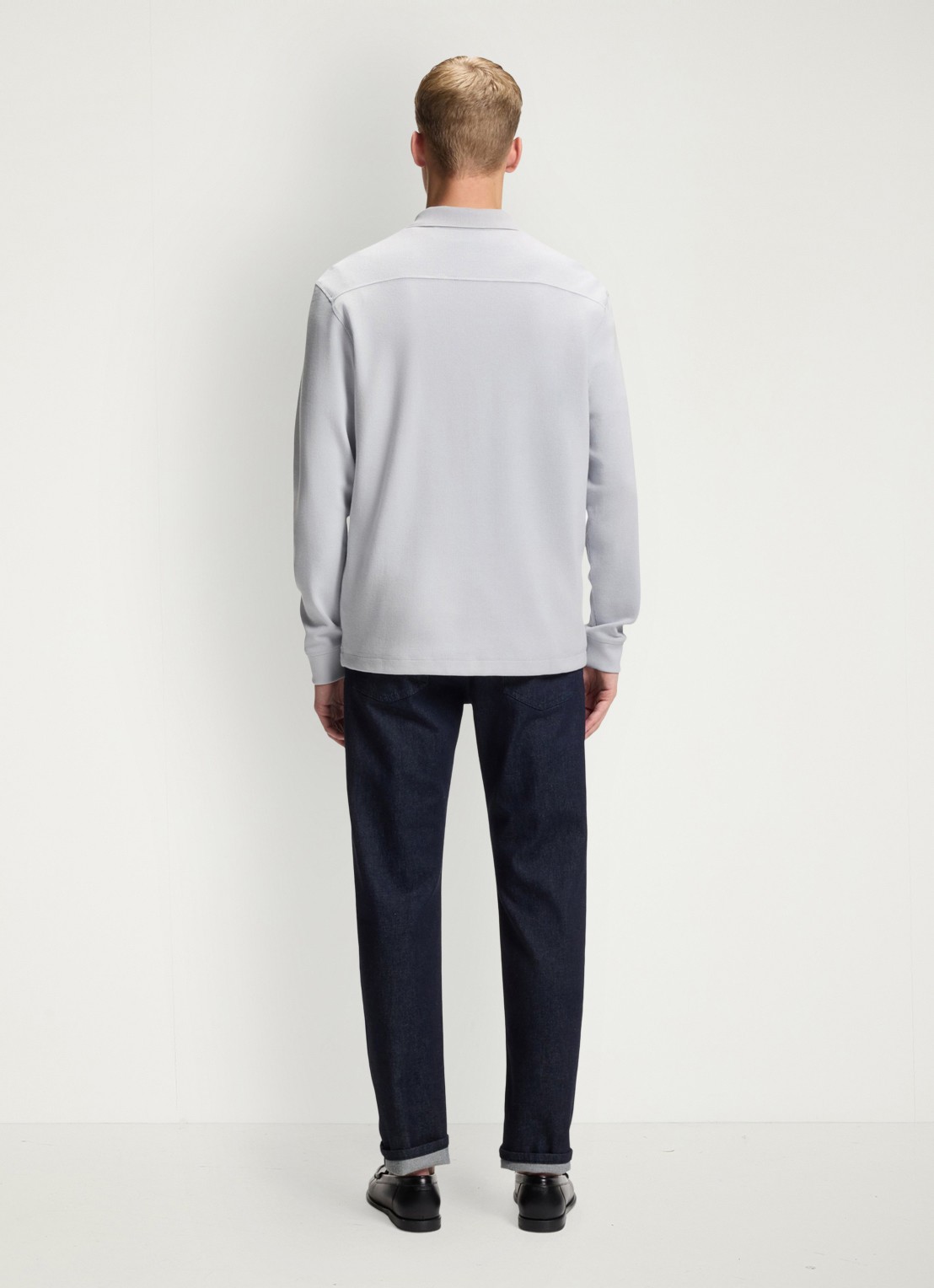 BOSS Regular fit polo met logo - achterkant 3 lichtgrijs
