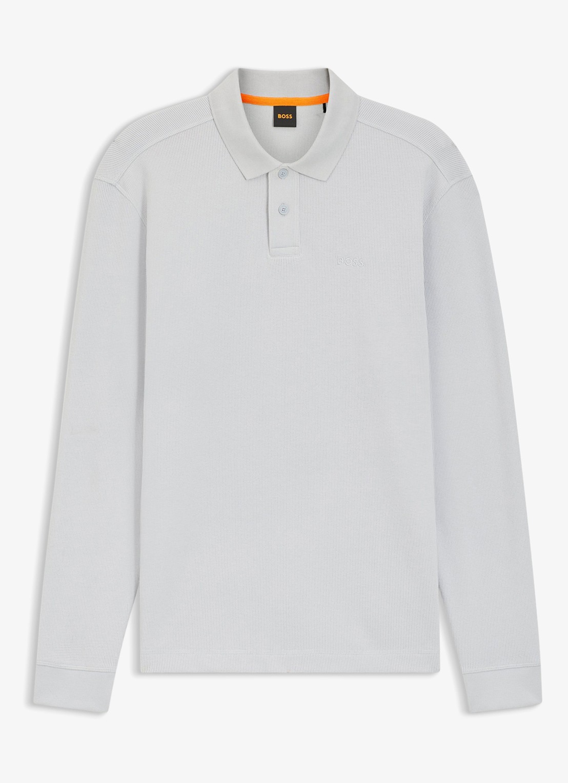 BOSS Regular fit polo met logo - voorkant lichtgrijs