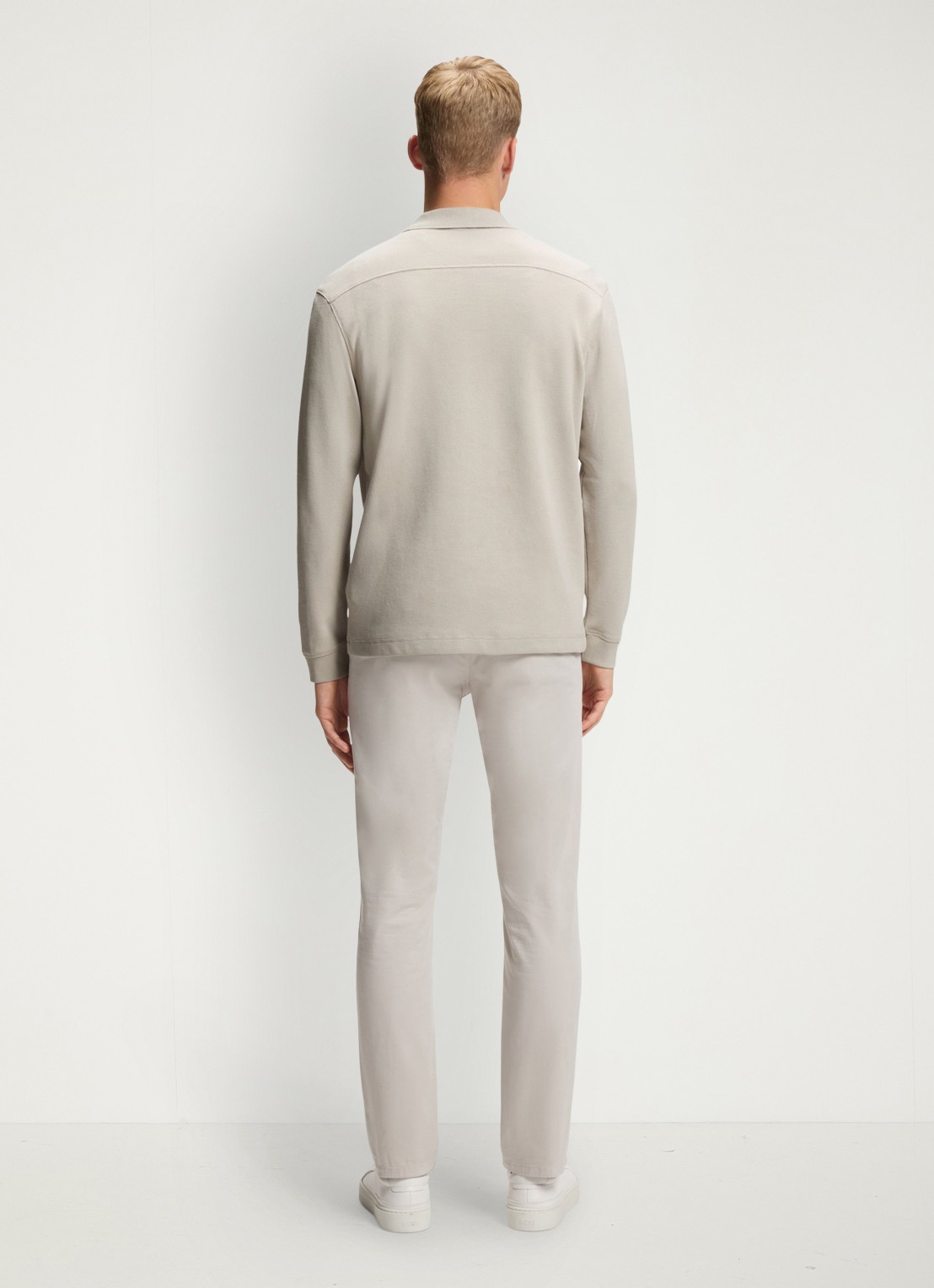 BOSS Regular fit polo met logo - achterkant 3 taupe