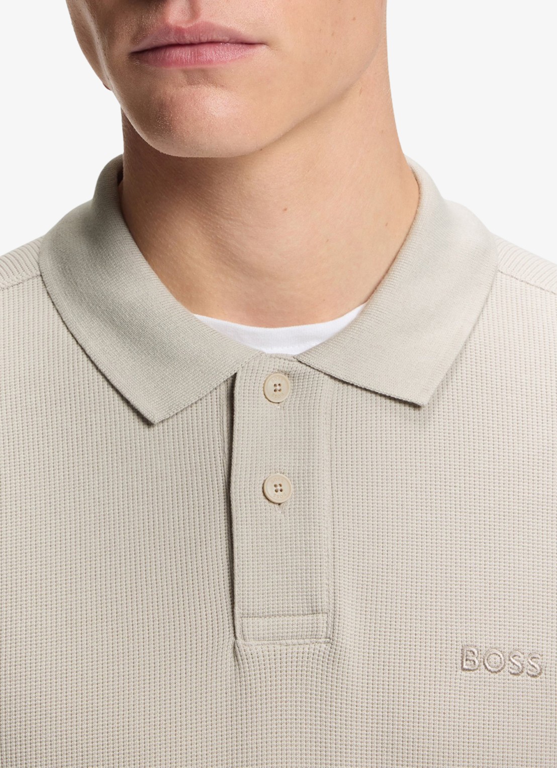BOSS Regular fit polo met logo - detail 5 taupe