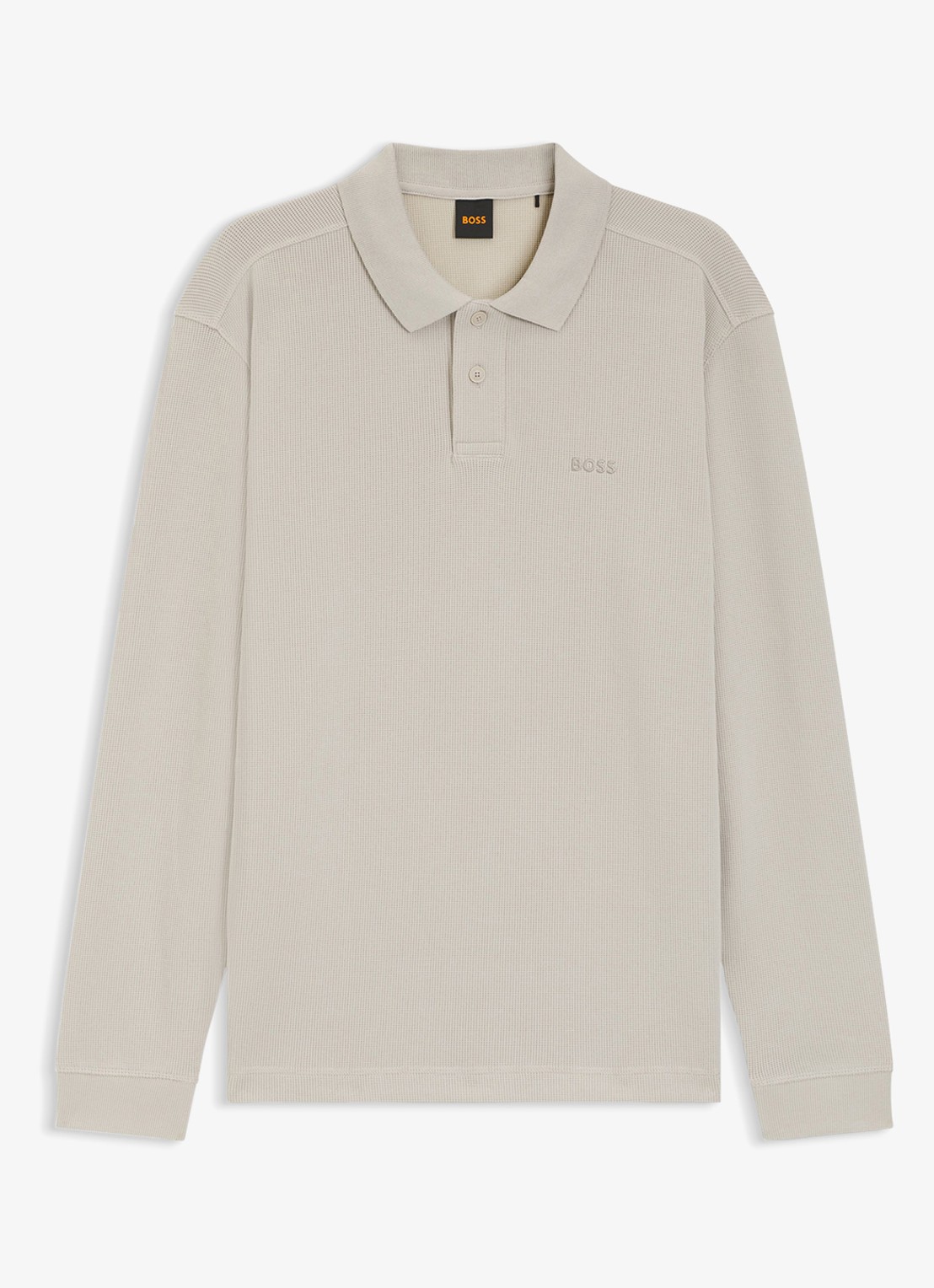 BOSS Regular fit polo met logo - voorkant taupe