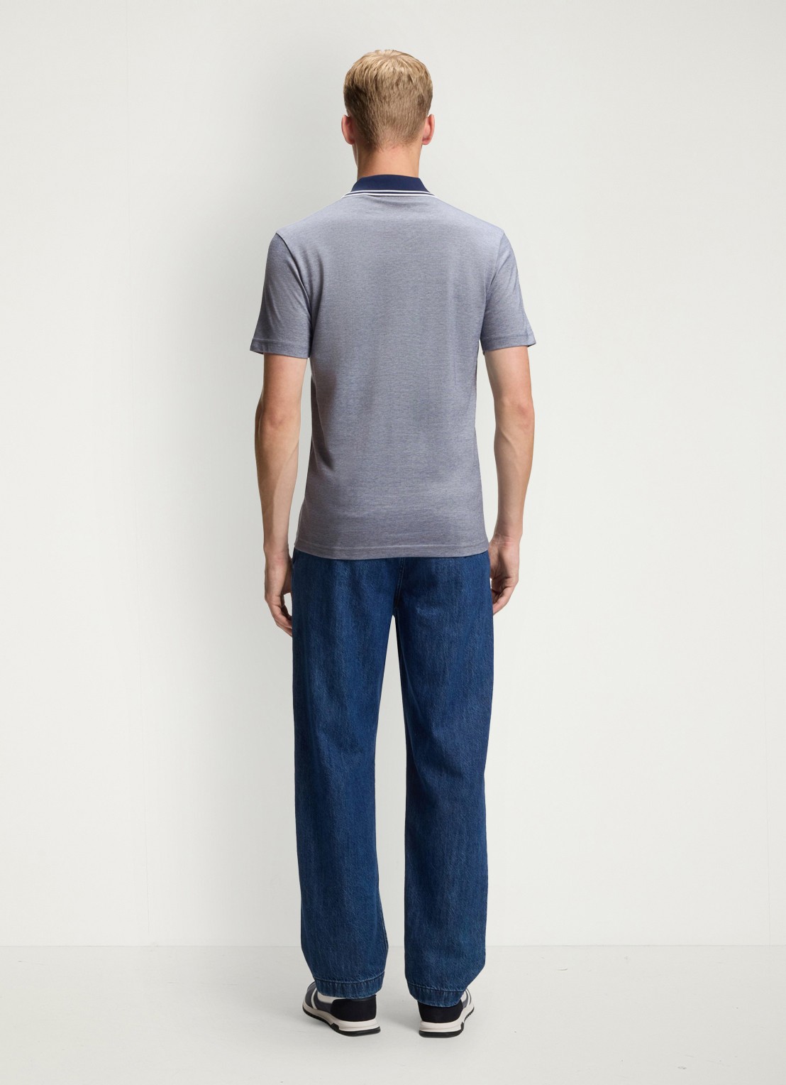 BOSS Regular fit polo met logo - achterkant open blue-464