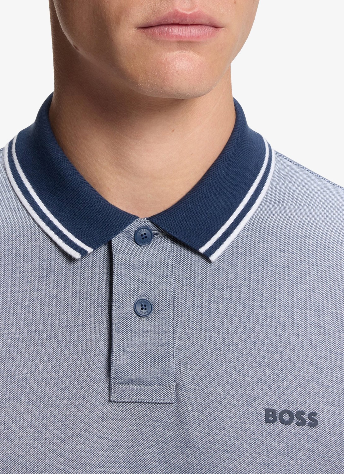 BOSS Regular fit polo met logo - detail 5 open blue-464