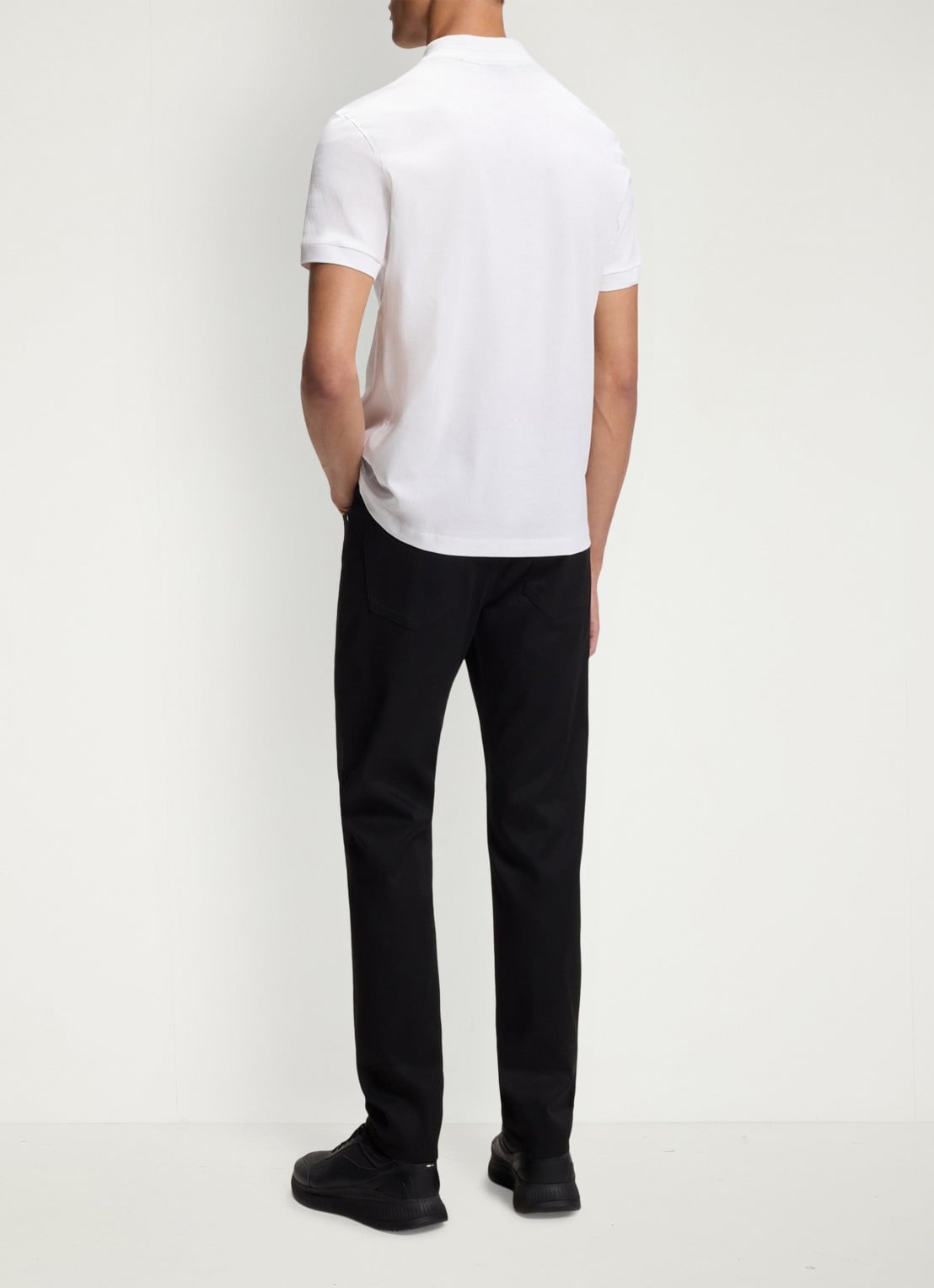BOSS Regular fit polo met logo - achterkant wit
