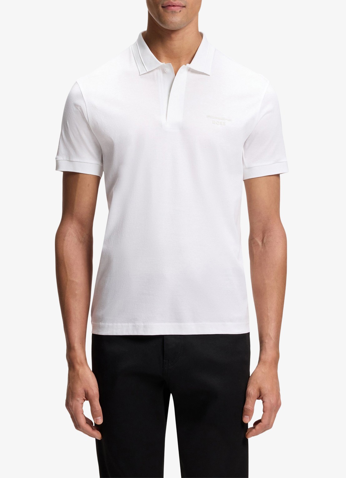 BOSS Regular fit polo met logo - detail 2 wit